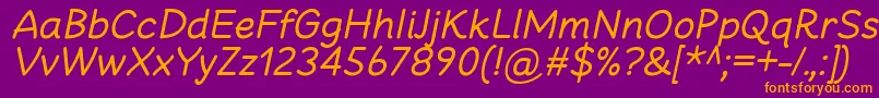 CheeronstaRegularItalic Font – Orange Fonts on Purple Background