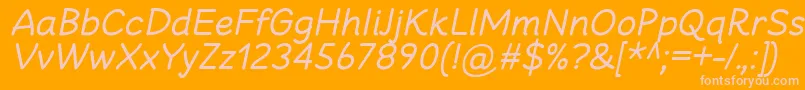 CheeronstaRegularItalic-Schriftart – Rosa Schriften auf orangefarbenem Hintergrund