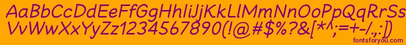 CheeronstaRegularItalic Font – Purple Fonts on Orange Background