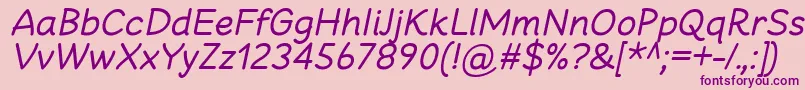 CheeronstaRegularItalic Font – Purple Fonts on Pink Background