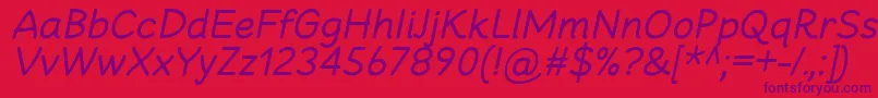 CheeronstaRegularItalic Font – Purple Fonts on Red Background