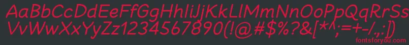 CheeronstaRegularItalic Font – Red Fonts on Black Background