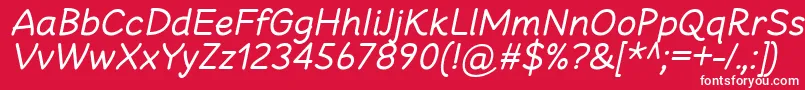 Fonte CheeronstaRegularItalic – fontes brancas em um fundo vermelho
