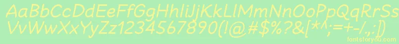 En savoir plus sur la police CheeronstaRegularItalic Police CheeronstaRegularItalic – polices jaunes sur fond vert