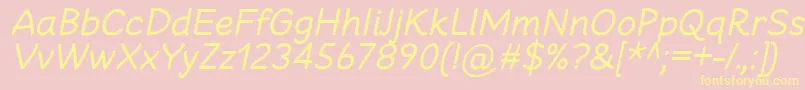 CheeronstaRegularItalic Font – Yellow Fonts on Pink Background