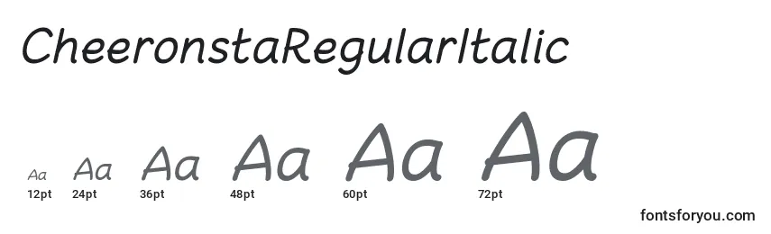 Größen der Schriftart CheeronstaRegularItalic