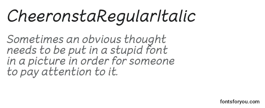 CheeronstaRegularItalic Font