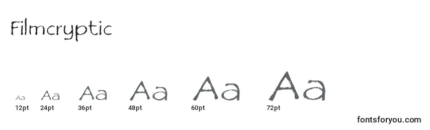 Размеры шрифта Filmcryptic