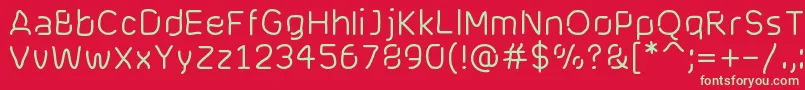Cranberryblues-Schriftart – Grüne Schriften auf rotem Hintergrund