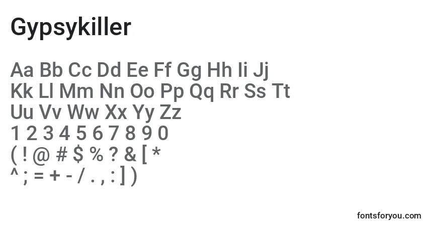A fonte Gypsykiller – alfabeto, números, caracteres especiais