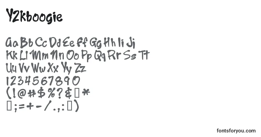 Fuente Y2kboogie - alfabeto, números, caracteres especiales