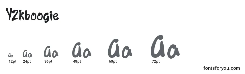 Y2kboogie Font Sizes