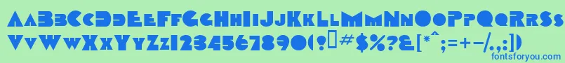 TobagoscapssskBold Font – Blue Fonts on Green Background