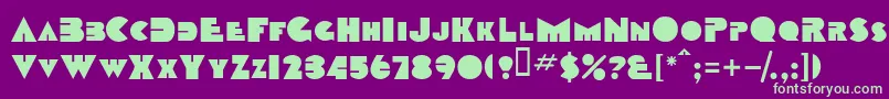 TobagoscapssskBold Font – Green Fonts on Purple Background