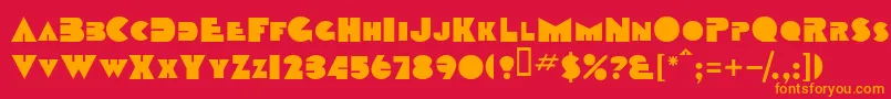 TobagoscapssskBold Font – Orange Fonts on Red Background