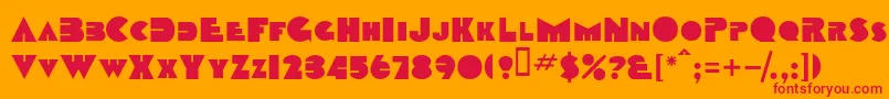 TobagoscapssskBold Font – Red Fonts on Orange Background