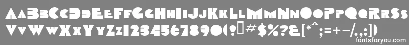 フォントTobagoscapssskBold – 灰色の背景に白い文字