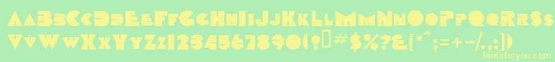TobagoscapssskBold Font – Yellow Fonts on Green Background