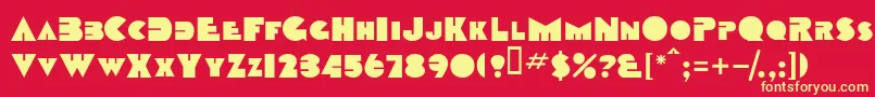 TobagoscapssskBold Font – Yellow Fonts on Red Background