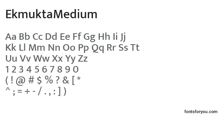Schriftart EkmuktaMedium – Alphabet, Zahlen, spezielle Symbole