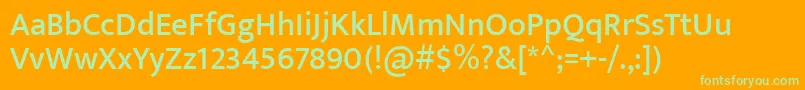 EkmuktaMedium Font – Green Fonts on Orange Background