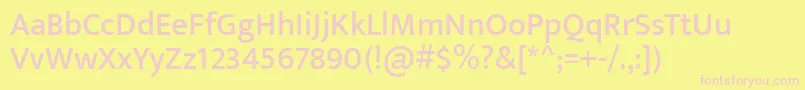 EkmuktaMedium Font – Pink Fonts on Yellow Background