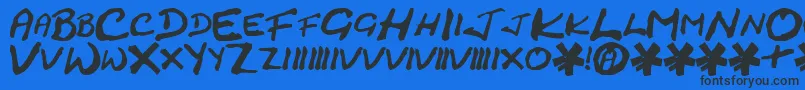 CrackedJohnnie Font – Black Fonts on Blue Background