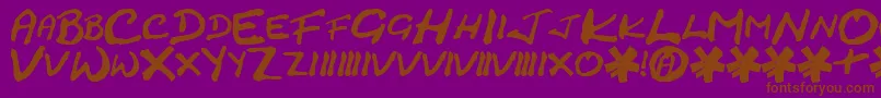 Шрифт CrackedJohnnie – коричневые шрифты на фиолетовом фоне