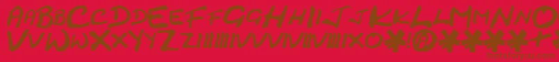 CrackedJohnnie Font – Brown Fonts on Red Background