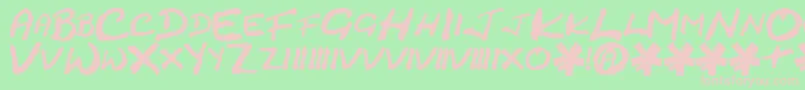 CrackedJohnnie Font – Pink Fonts on Green Background