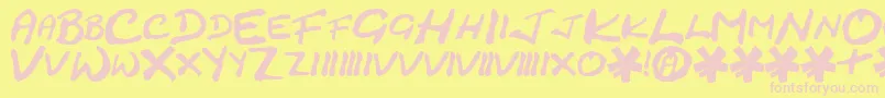 CrackedJohnnie Font – Pink Fonts on Yellow Background