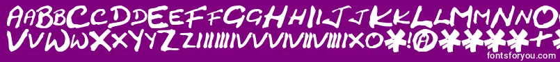 CrackedJohnnie-Schriftart – Weiße Schriften auf violettem Hintergrund