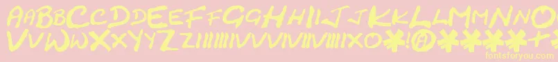 CrackedJohnnie Font – Yellow Fonts on Pink Background