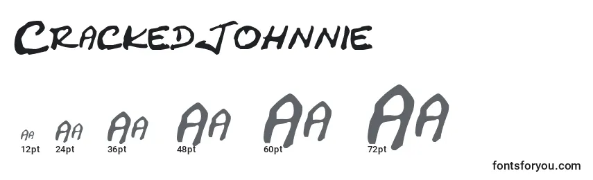 Размеры шрифта CrackedJohnnie