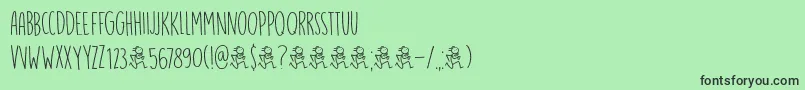 DkRunningHipster Font – Black Fonts on Green Background