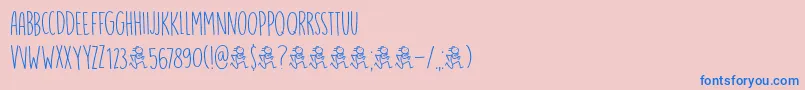 DkRunningHipster Font – Blue Fonts on Pink Background