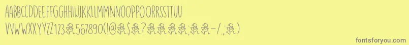 DkRunningHipster Font – Gray Fonts on Yellow Background