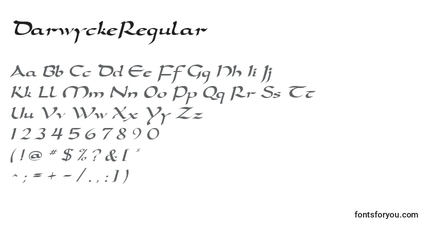 Schriftart DarwyckeRegular – Alphabet, Zahlen, spezielle Symbole