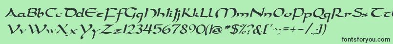 DarwyckeRegular Font – Black Fonts on Green Background