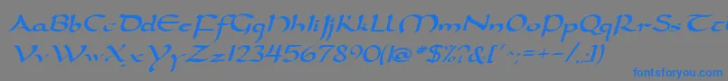 DarwyckeRegular Font – Blue Fonts on Gray Background