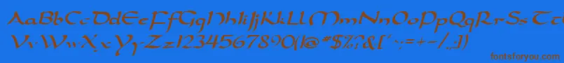 DarwyckeRegular Font – Brown Fonts on Blue Background