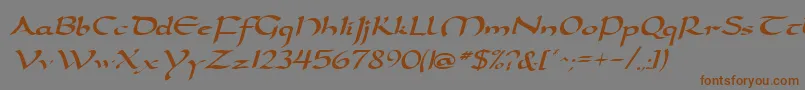 DarwyckeRegular Font – Brown Fonts on Gray Background