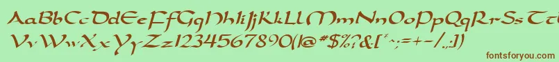 DarwyckeRegular Font – Brown Fonts on Green Background