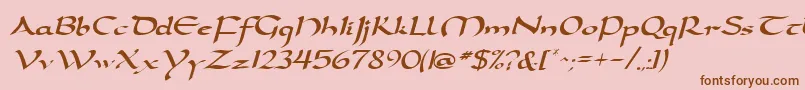 DarwyckeRegular-Schriftart – Braune Schriften auf rosa Hintergrund