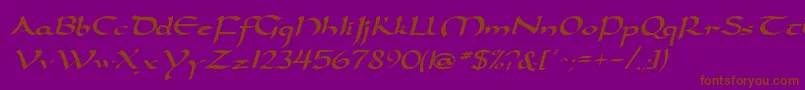 DarwyckeRegular Font – Brown Fonts on Purple Background