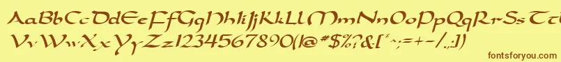 Шрифт DarwyckeRegular – коричневые шрифты на жёлтом фоне