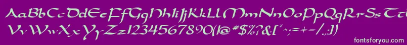 DarwyckeRegular Font – Green Fonts on Purple Background