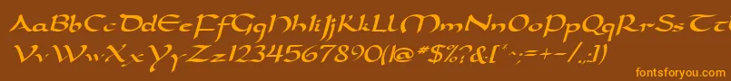 DarwyckeRegular Font – Orange Fonts on Brown Background