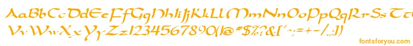 DarwyckeRegular-fontti – oranssit fontit valkoisella taustalla