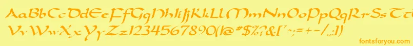 DarwyckeRegular Font – Orange Fonts on Yellow Background